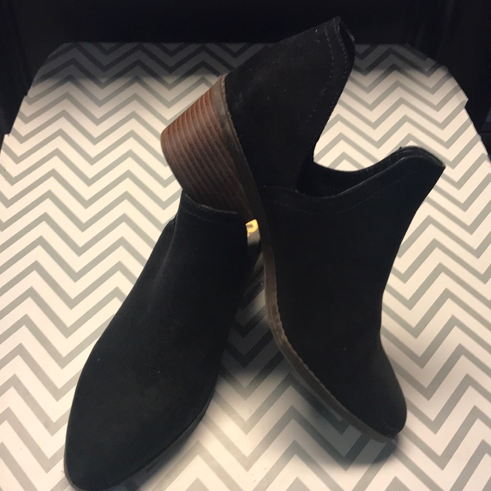 Black suede booties